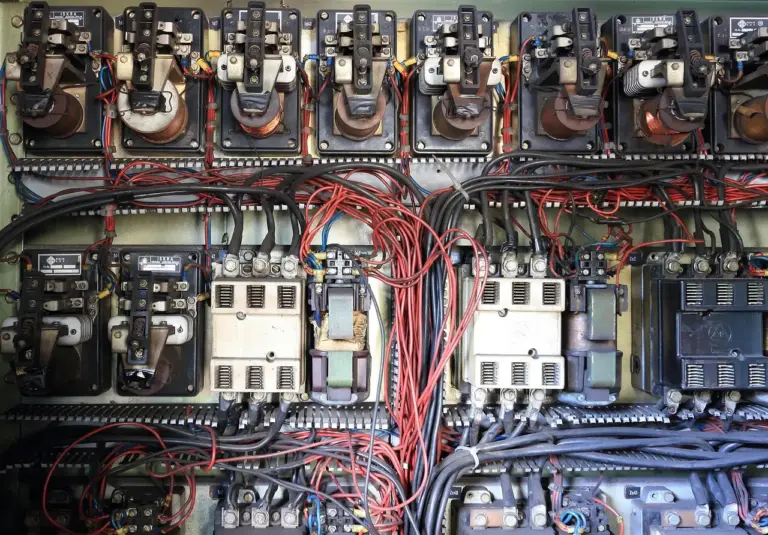 Tableau électrique résidentiel avec délesteur modulaire, contacteurs et transformateurs d'intensité câblés près du disjoncteur de branchement